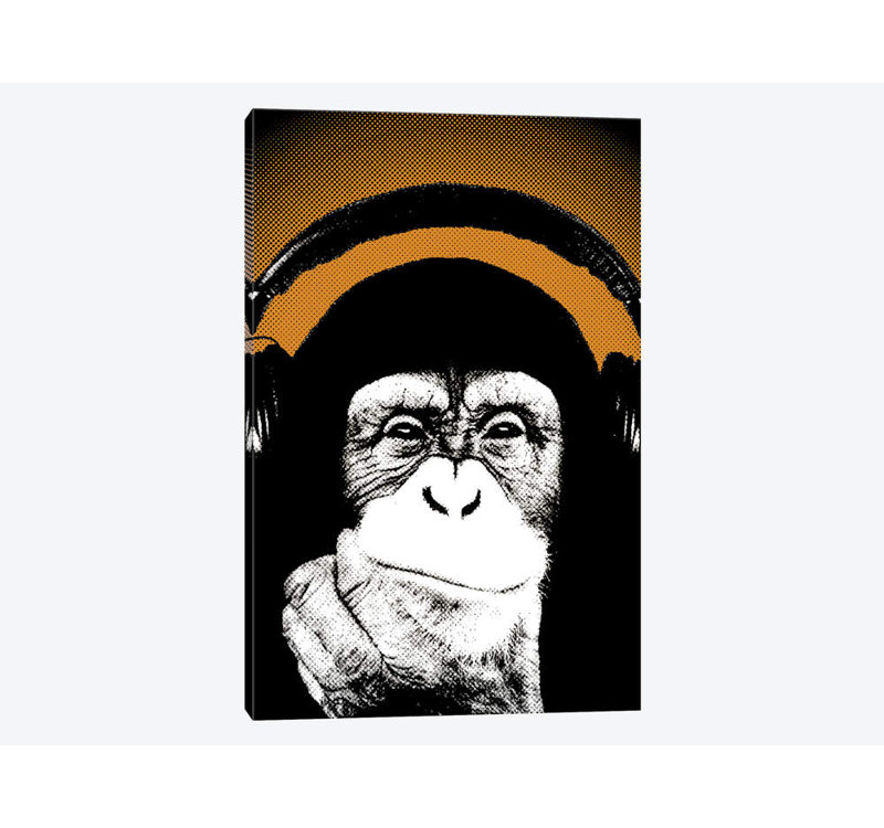 «Monkey BL V», impression sur toile, H 26 po x l 18 po x P 1,5 po, Toile tendue, Pas de tapis