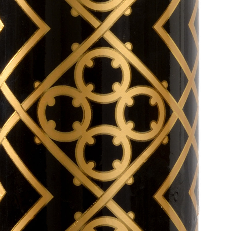 King Black and Gold 1-Light Table Lamp with Linen Shade