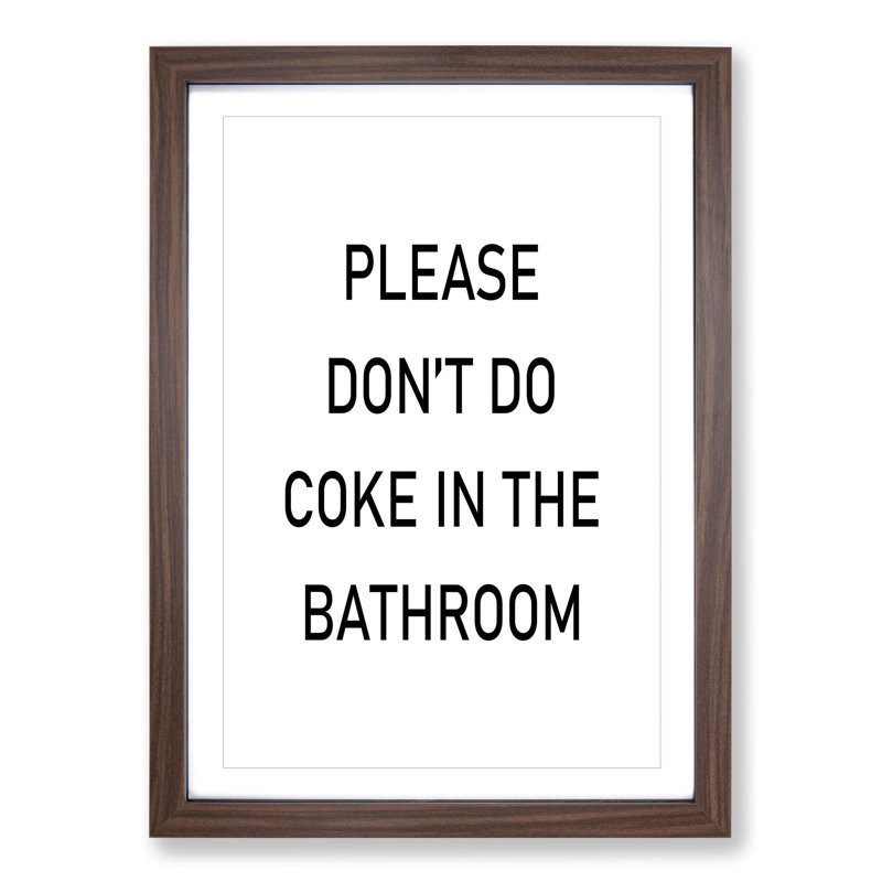 Coke - Picture Frame Typography, Walnut, 90cm H x 65cm W x 2cm D