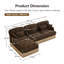 Canapé en L 100 po à imprimé léopard confortable en chenille, bord de pampille délicat, repose-pieds mobile, style moderne, dossier et siège ergonomiques, assemblage facile, siège profond-125536773