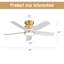 Ventilateurs de plafond encastrés de 42 pouces avec lumière DEL 22W et 5 pales de ventilateur ABS télécommandées pour l'intérieur