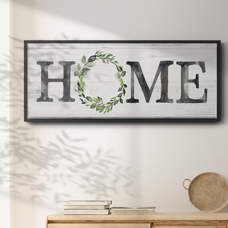 Gray Home Wreath- Framed Canvas