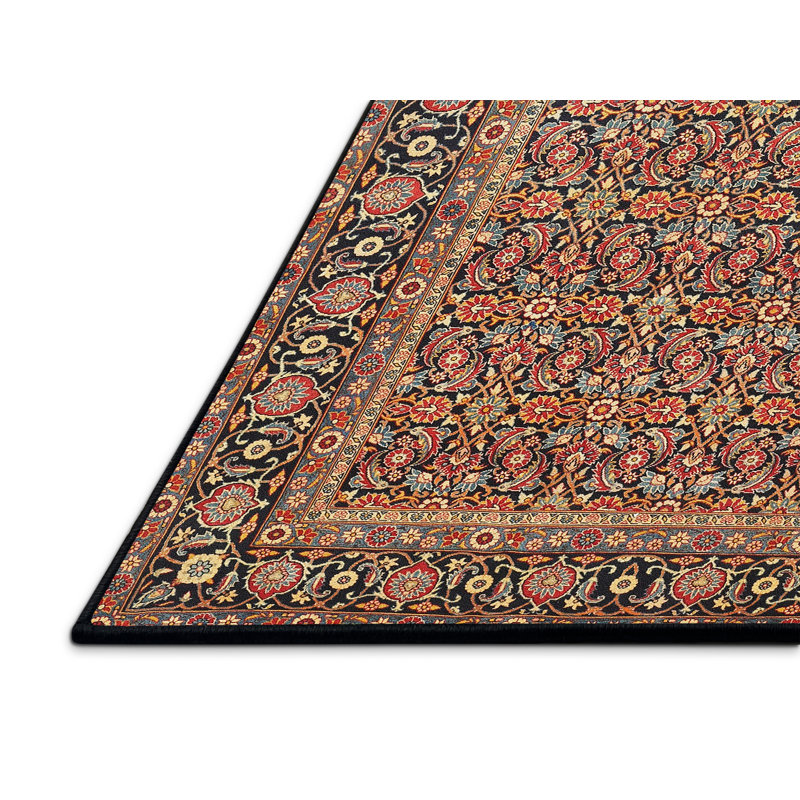 Tapis décoratif rouge Annaliese oriental, Rectangle 5 pi x 7 pi