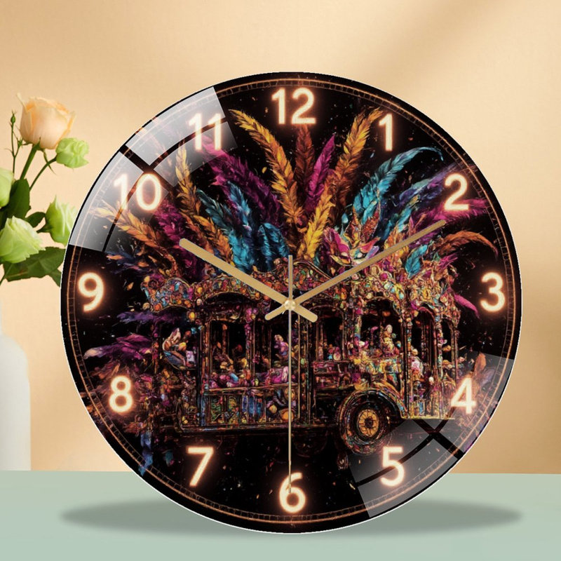 Horloge murale 12 po Mardi Gras