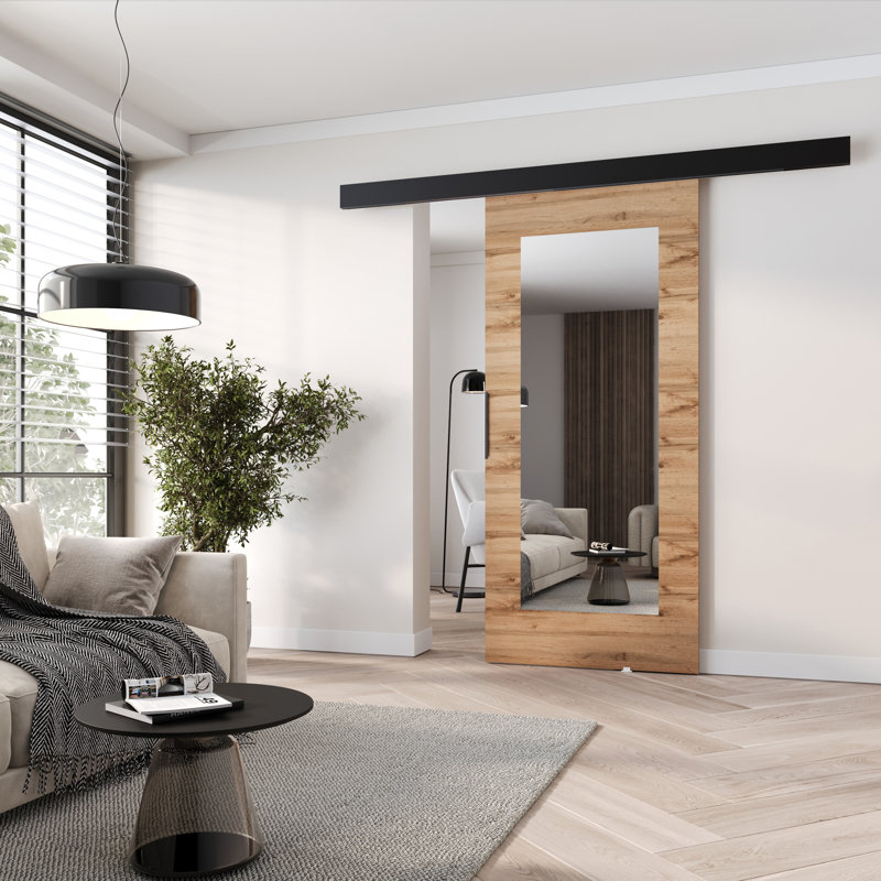 Sliding Door Prim I, Interior Door, Wotan Oak/Black, 76cm x 205cm