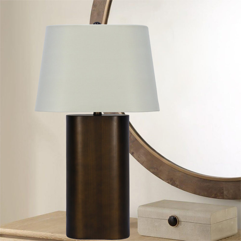 Sune 27" Inverted Oval Design Metal Table Lamp