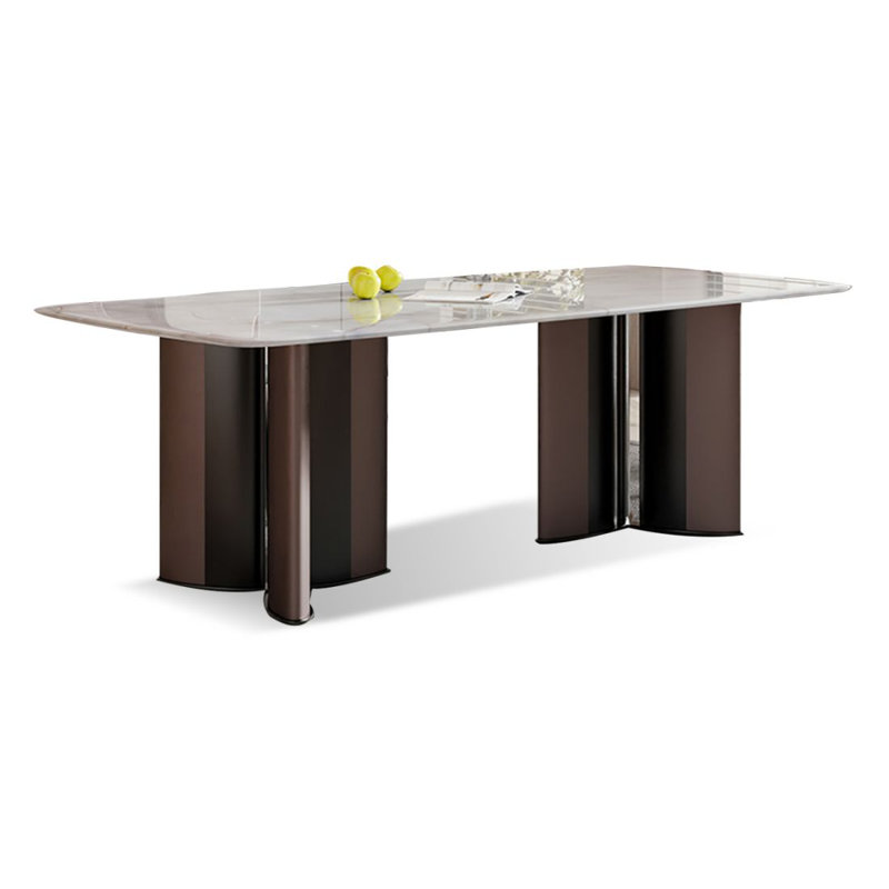 Rectangular marble dining table, 29.53"H x 78.74"L x 39.37"W