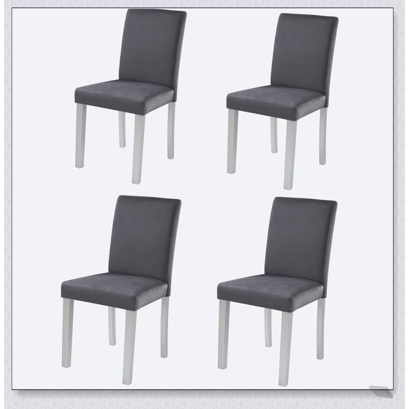 Ensemble de 4 chaises de salle à manger en bois massif avec sièges rembourrés, pour plus de confort et de style dans n'importe quelle pièce