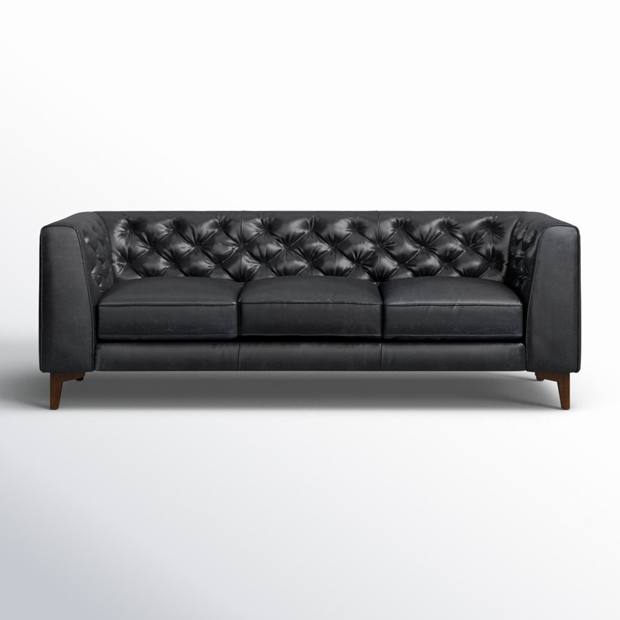 Peale 89'' Full-Grain Genuine Italian Leather Sofa