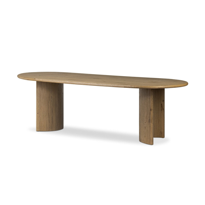 Paden Oval Dining Table, Worn Oak Veneer, 30" H x 94" W x 42" D