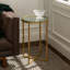 Leverette Glass Top Cross Legs End Table-35615125