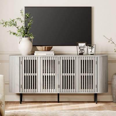 Meuble télé 64 po Mid-Century pour téléviseur 90 po