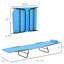 Chaise longue bleue pliable avec dossier inclinable et siège en filet pour piscine