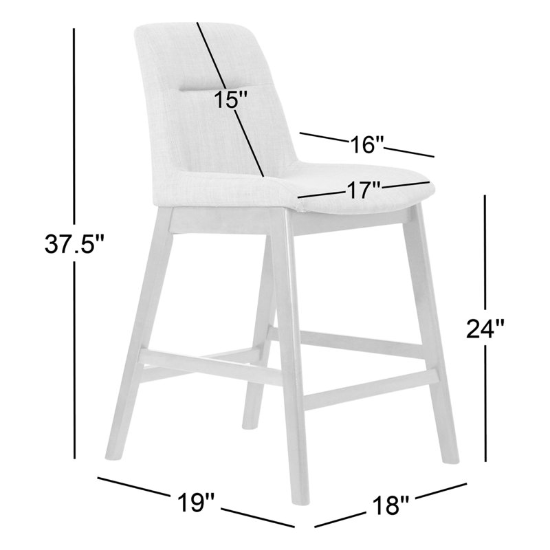 Tabouret court 23 po Vanzant, Gris foncé