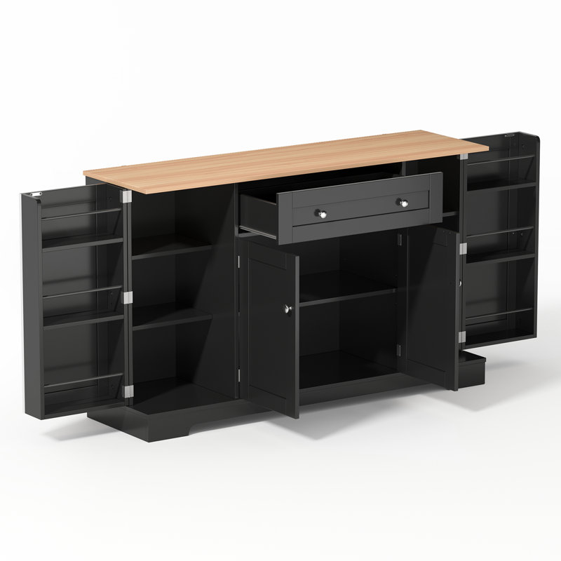 138cm Sideboard, Black/Natural	