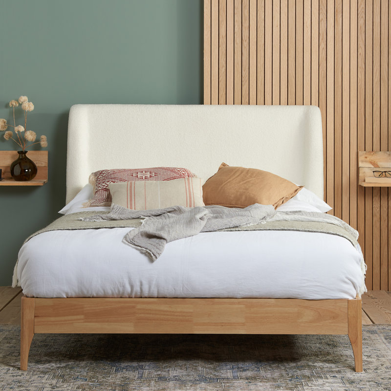 Davonn Upholstered Platform Bed, Kingsize (5'), White