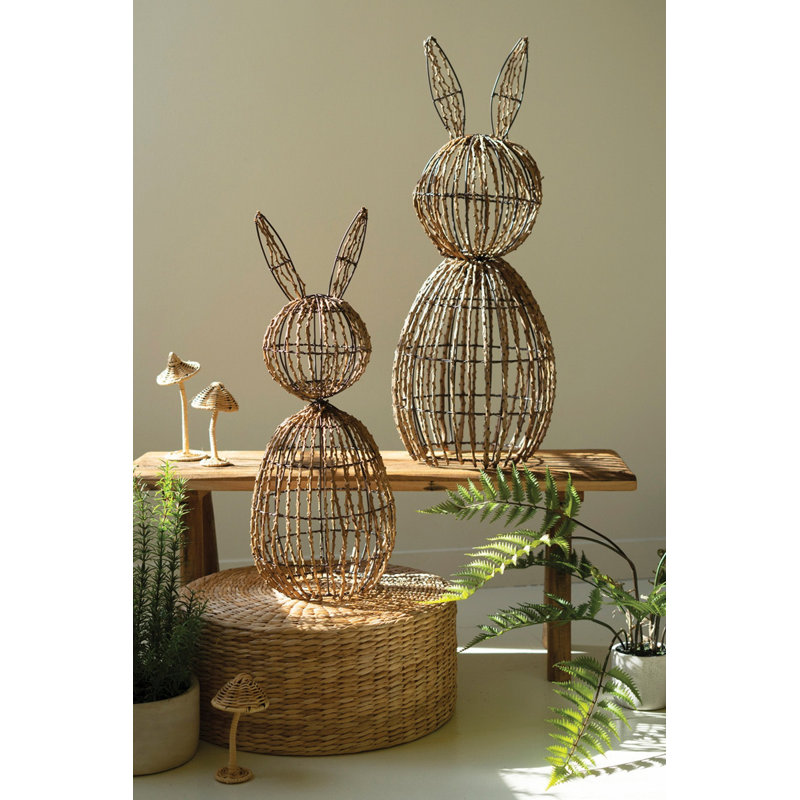  Sculptures de brindilles rustiques et de lapins en fer - ensemble de 2 - hauteur de 30 po