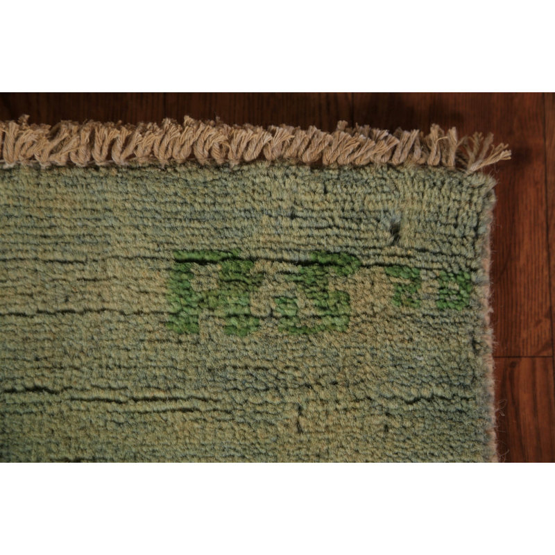 Light Green Gabbeh Modern Oriental Rug 3x6