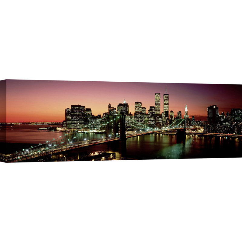 Brooklyn Bridge, New York City by Richard Berenholtz - Wrapped Canvas Print, 40cm H x 120cm W x 4cm D