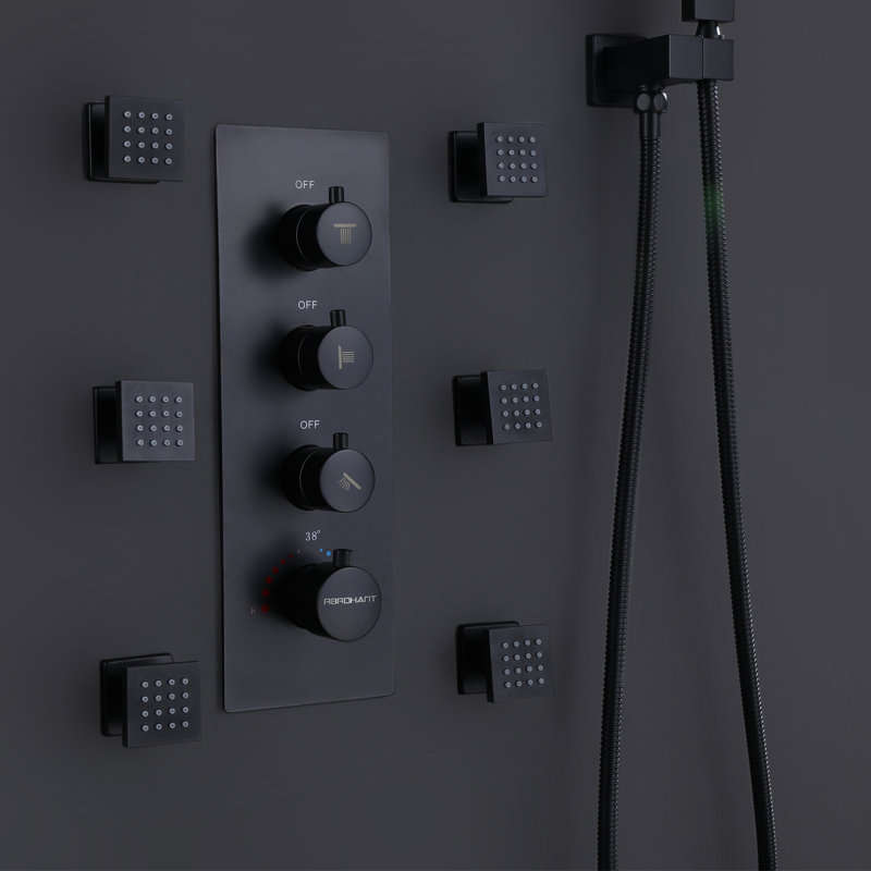 All-In-One Kit with Rough in-Valve, Matte Black