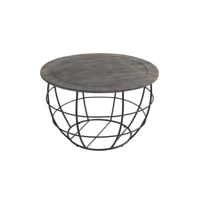 Table basse cylindrique en bois massif