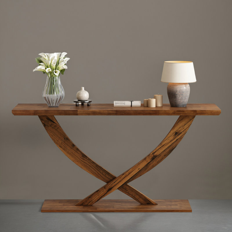 Table d'appoint 57 po pour salon d'entrée, Brun