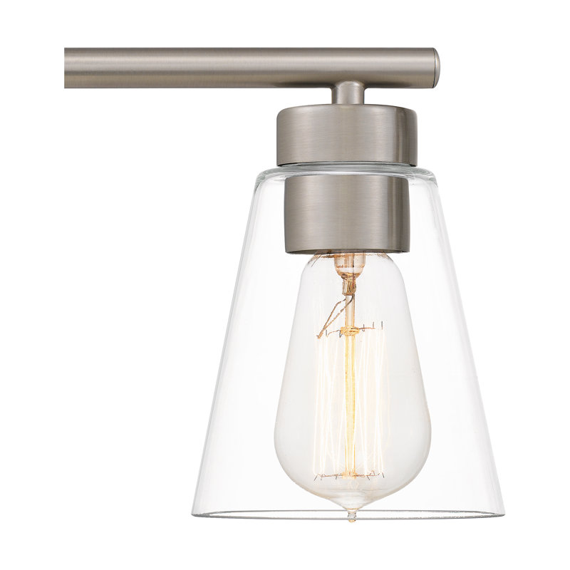 Éclairage de salle de bain à intensité variable 3 lumières Seamus, Nickel brossé
