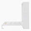 Lit escamotable double pleine grandeur avec tablettes, blanc