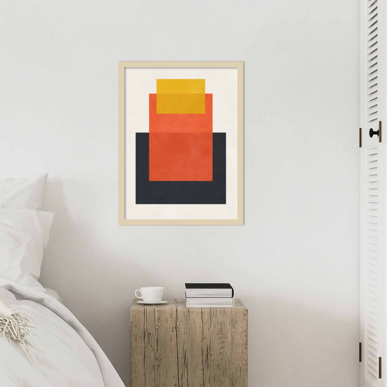 Overlapping Geometry 10 Print, 25" H x 19" W, Brown/Orange, Brown
