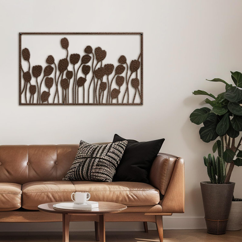 Décoration murale en métal, H 15 po x l 30 po x P 0,05 po, Bronze