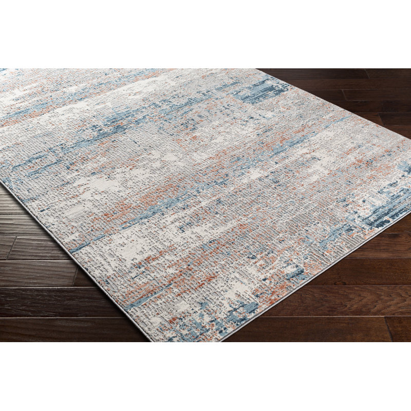 Tapis antirouille/ivoire abstract Adilynn, Rectangle 9 pi x 12 pi 4 po