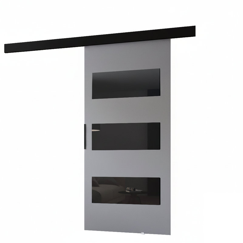 Sliding Door Prim E, Interior Door, Grey/Black, 86cm x 205cm