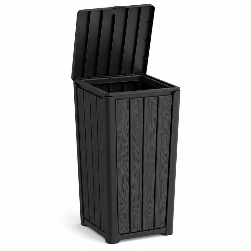 Poubelle extérieur/intérieur de 23 gallons avec couvercle double, Noir