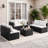 7-piece Modular Patio Conversation Sets with Cushions and Tempered Glass Table-1485790132