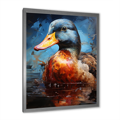 Dappled Drake Duck At The Pond III - Duck Animal Wall Art