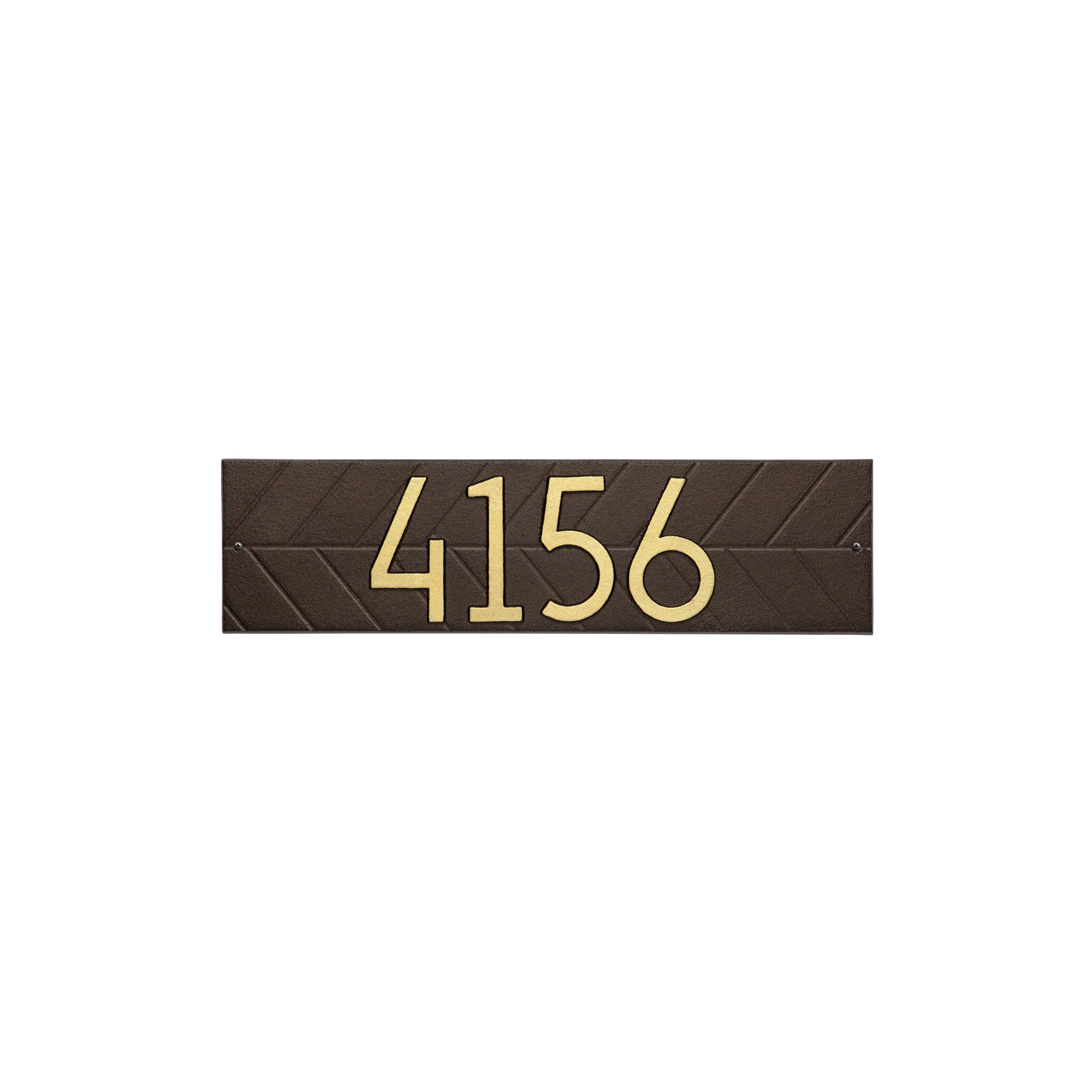 Mid-century Modern Herringbone Wall Plaque, Aged Bronze/Gold, Yes