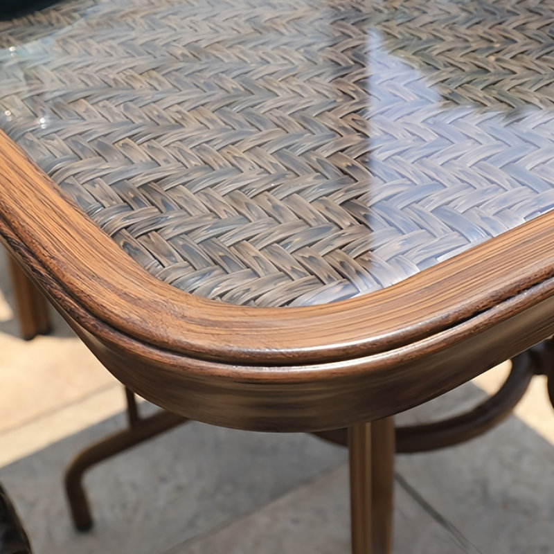 Rhyli 6 - Person Metal Patio Dining Set with Rectangular Table