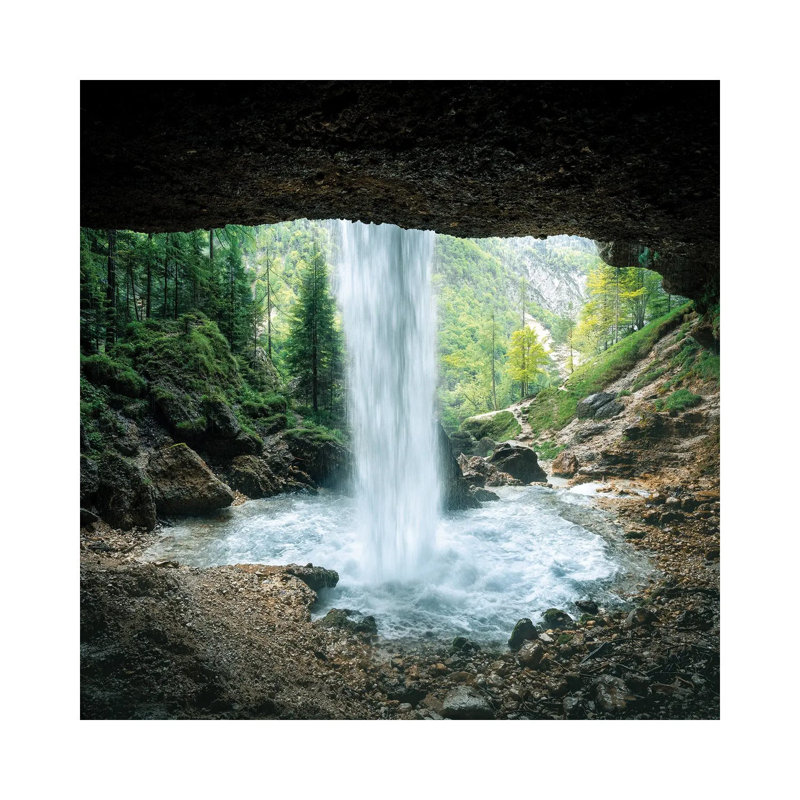 Behind The Waterfall by Fabian Fortmann - Wrapped Canvas Print, 45.72 cm H x 45.72 cm W x 3.175 cm D