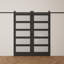 84 po de hauteur 5 lumières | Portes de grange coulissantes en verre noir avec trousse de quincaillerie d'installation et fermeture en douceur-116466621-102714971-102714980