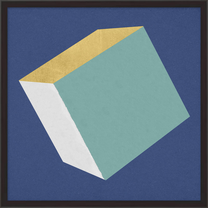 Cube With Gold 7 Print