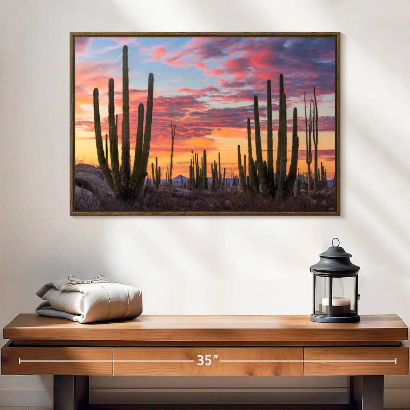 Baja California Sunrise, 25" X 17", Floating Frame Walnut