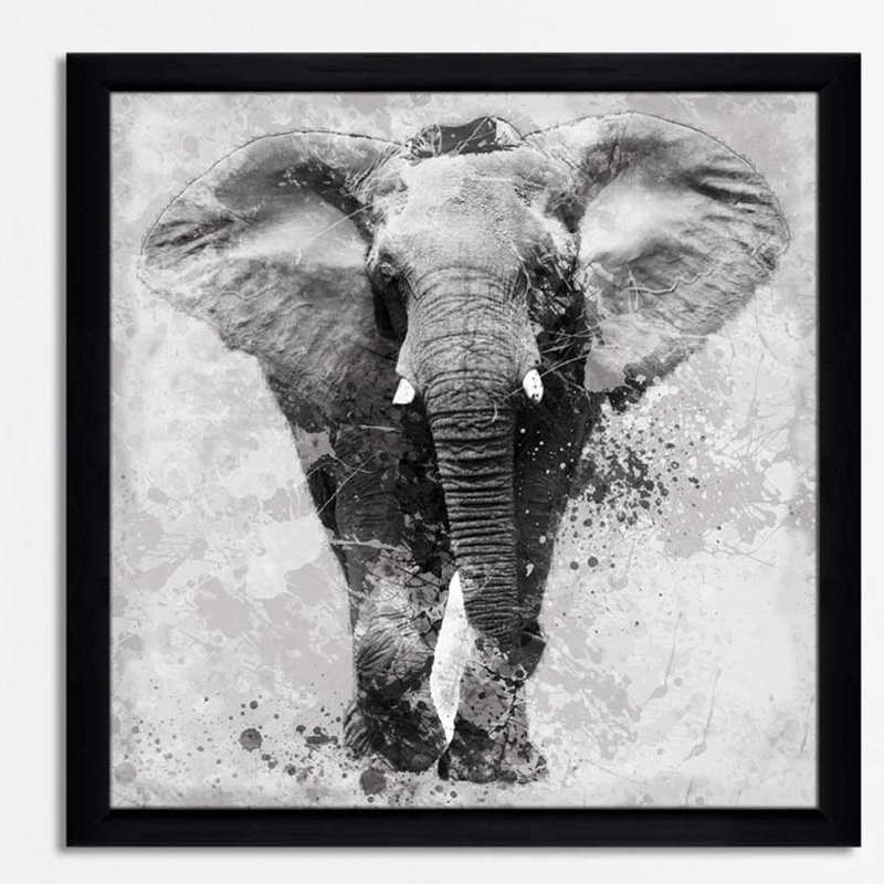 « fiers éléphant », impression encadrée, H 33,5 po x l 33,5 po x P 0,75 po