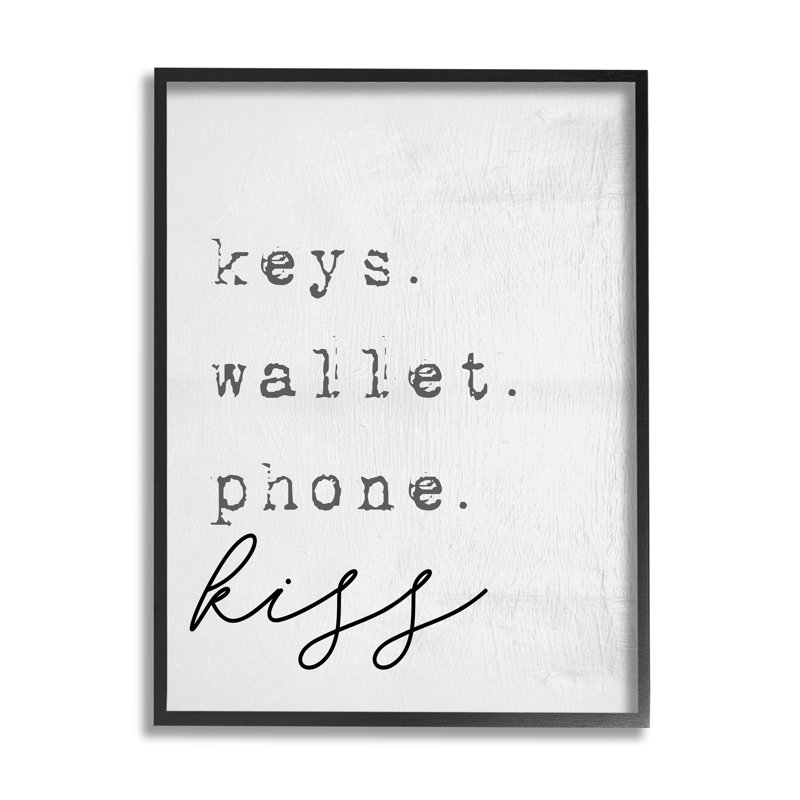 «Keys Wallet» par Daphne Polselli, H 14 po x l 11 po, Giclée encadrée noir minuit