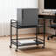 Support pour imprimante sous le bureau à 2 niveaux avec roulettes, chariot de rangement à roulettes en métal et organisateur pour bureau à domicile