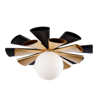 Plafonnier encastré convertible 1 L Daphne - noir mat / or français