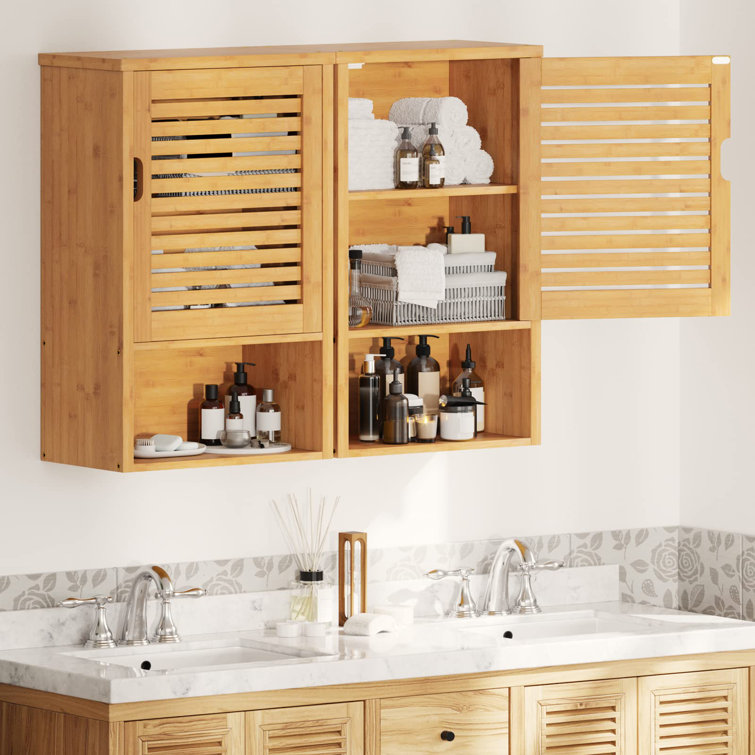 Custom Bathroom Storage Wall Cabinet - Solid Wood