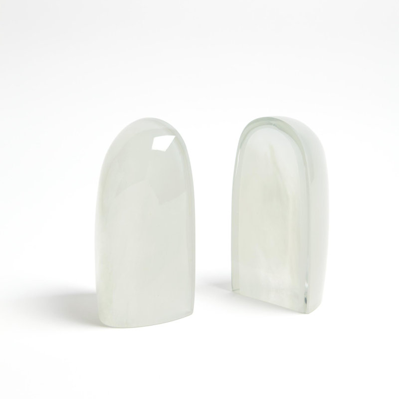Modern & Contemporary Glass Bookend, Mist