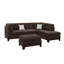 Canapé modulaire réversible en polyfibre avec repose-pieds, noir-1769334223