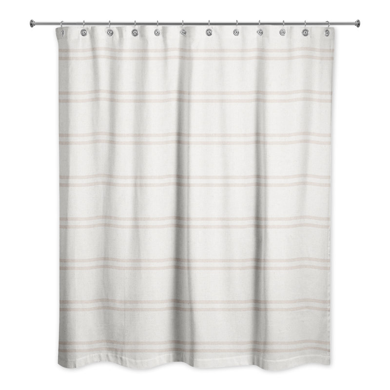 Artemiza Striped Shower Curtain, Blush/White