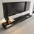 Modern Extendable Tv Stand For Tvs Up To 85'' With Storage Drawers And Glass Door Cabinet Led Lights
